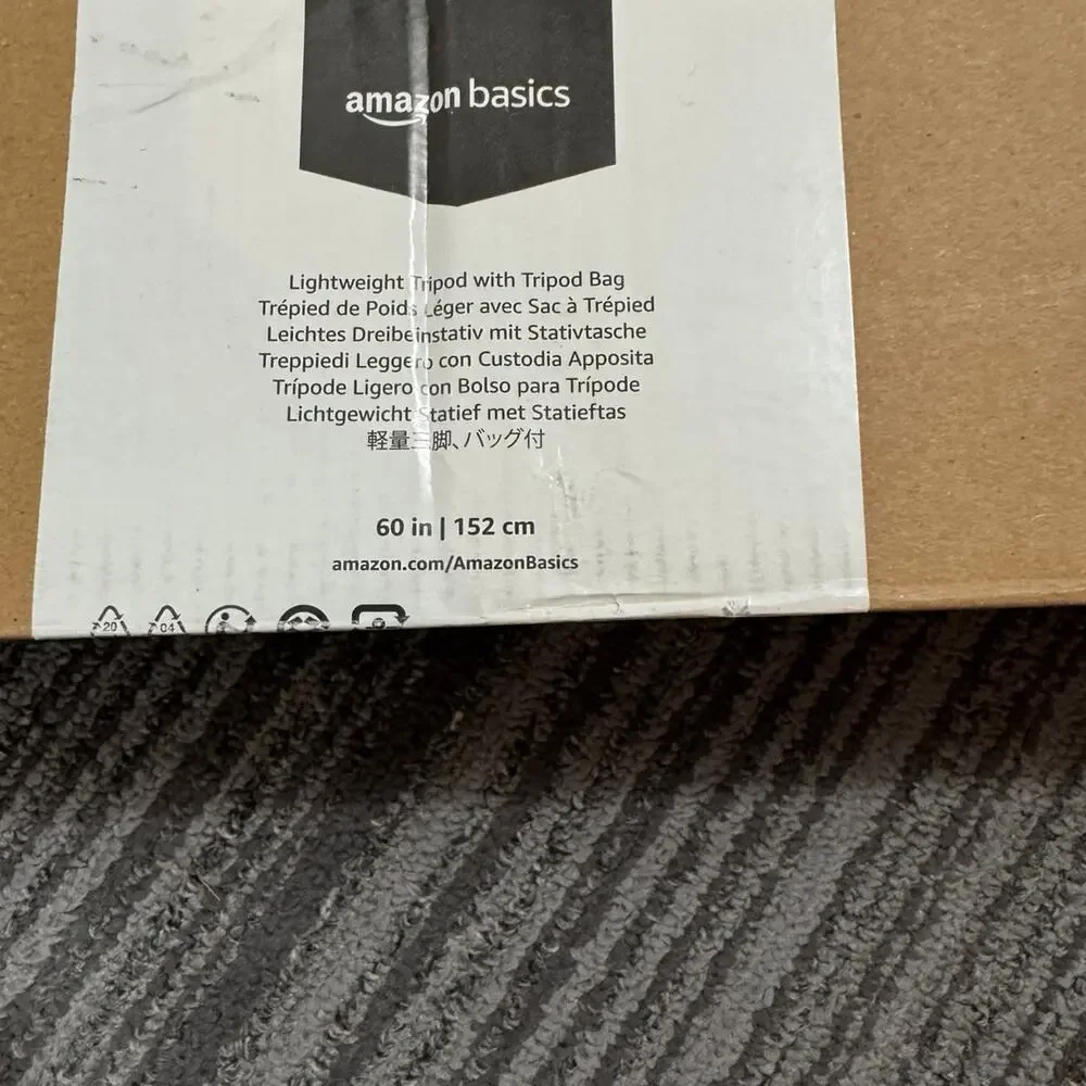 Amazon Basics 60” Lightweight Camera Tripod with Carrying Bag Black Adjustable